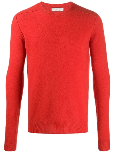 Shop Bottega Veneta Long Sleeve Knitted Jumper In Orange