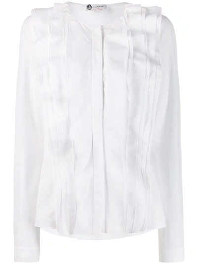 Shop Lanvin Long Sleeve Ruffled Shirt In White