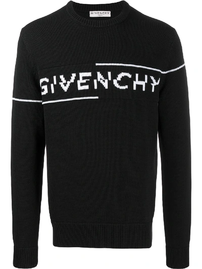 Shop Givenchy Logo Split Jumper In Black