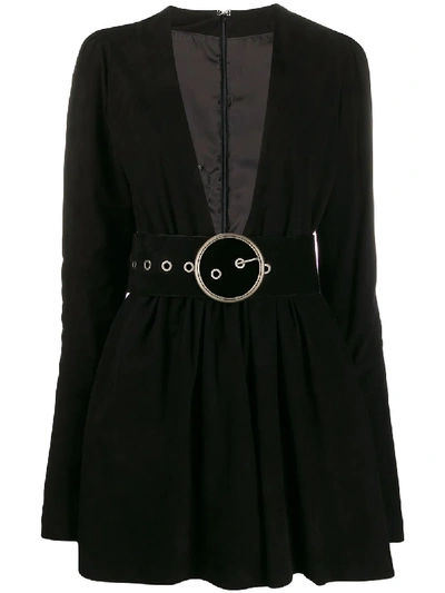 Shop Manokhi Deep V-neck Dress In Black