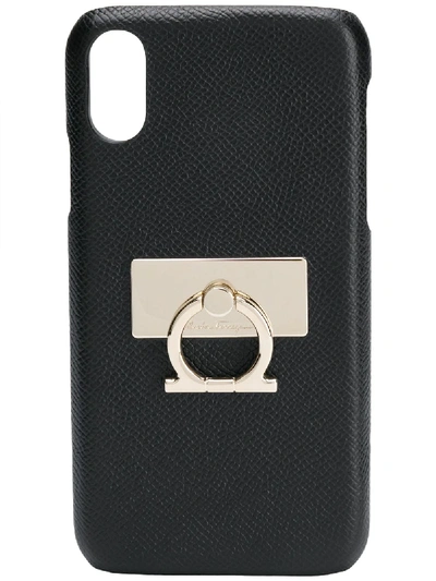 Shop Ferragamo Gancini Pull-ring Iphone Xr Phone Case In Black