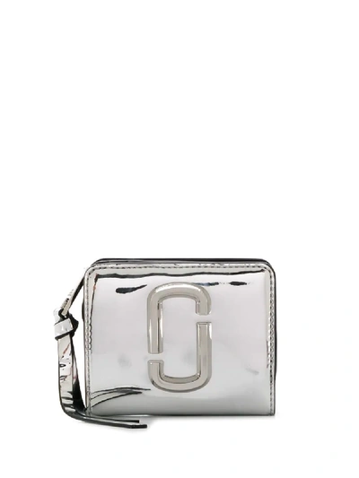 Shop Marc Jacobs The Snapshot Mirrored Mini Compact Wallet In Silver