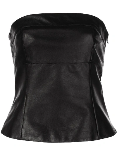 Shop Brunello Cucinelli Strapless Fitted Top In Black