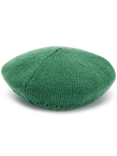 Shop Danielapi Cable Knit Beret In Green