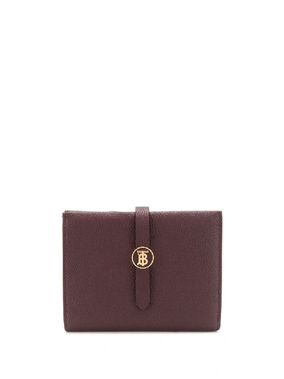 Shop Burberry Monogram Plaque Bi-fold Wallet In 紫色