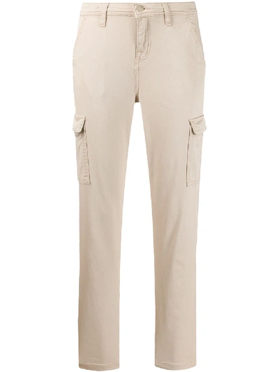Shop 7 For All Mankind Cropped Slim-fit Trousers In Neutrals