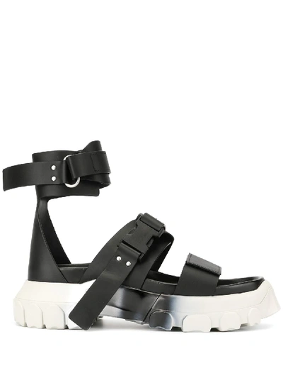 Shop Rick Owens Larry Ankle Strap Sandals In Black