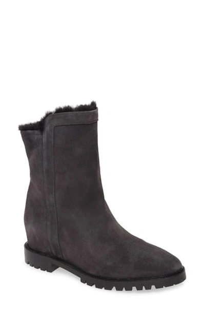 Shop Aquatalia Cate Weatherproof Boot In Black Suede/ Black Faux Fur