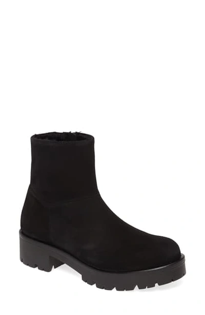 Shop Aquatalia Jayla Weatherproof Boot In Black Suede/ Black Faux Fur