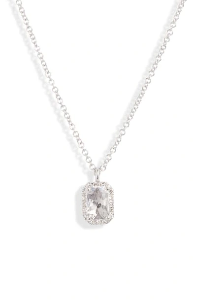 Shop Ef Collection Diamond & Topaz Pendant Necklace In Diamond/ White/ White Gold