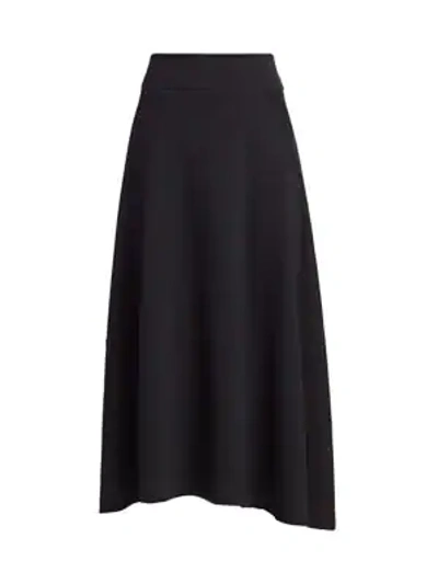 Shop Joan Vass Petite Midi Skirt In Black
