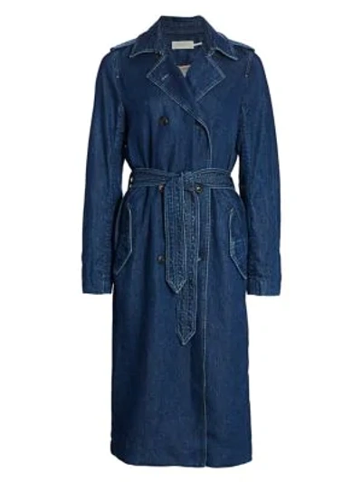 Shop Rag & Bone Tailored Denim Trench Coat In Willow