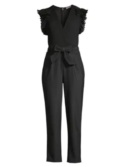 Shop Rebecca Taylor Sleeveless Pleated Jumpsuit In Black