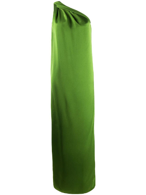 green one shoulder maxi dress
