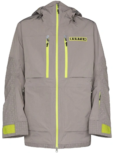 Shop Burton Frostner Hooded Snowboarding Jacket In Grey