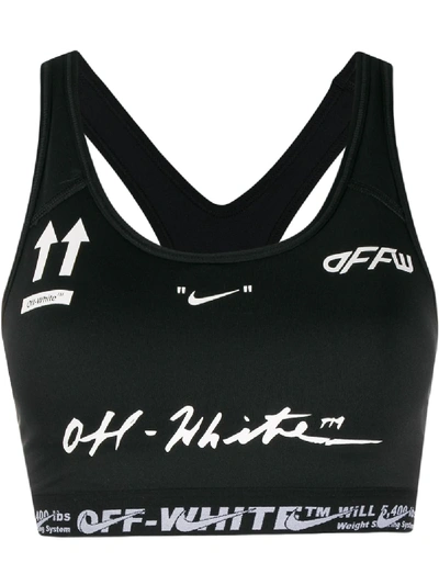 Shop Off-white X Nike Logos Printed Compression Top In Black