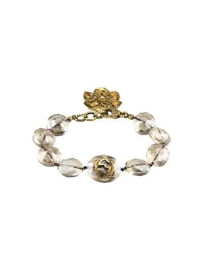 Shop Gucci Flower Charm Beaded Bracelet In 8063 Undefined