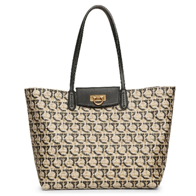 Shop Ferragamo Gancini Logo Tote Bag In Multi