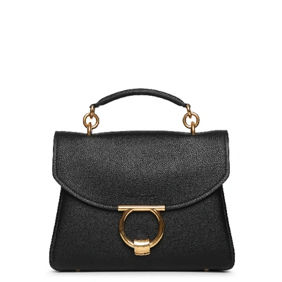 Shop Ferragamo Margot Gancini Top Handle Black Bag