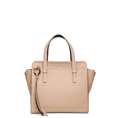 Shop Ferragamo Amy S Beige Leather Tote Bag