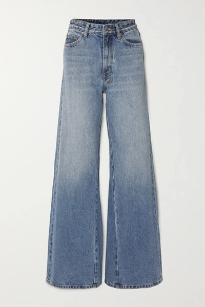 Shop Ksubi Kicker High-rise Wide-leg Jeans In Mid Denim