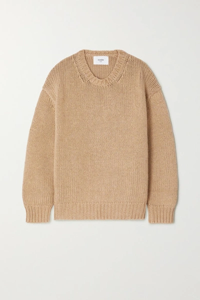 Shop Bassike Cotton And Merino Wool-blend Sweater In Tan