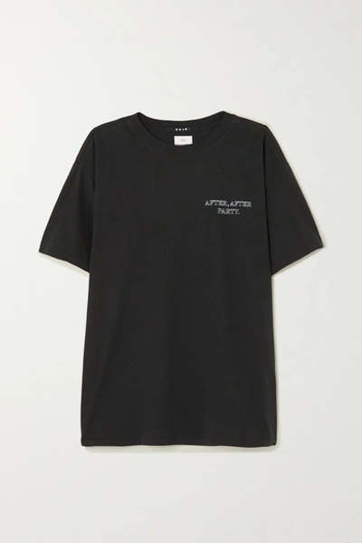 Shop Ksubi After, After Party Printed Cotton-jersey T-shirt In Black