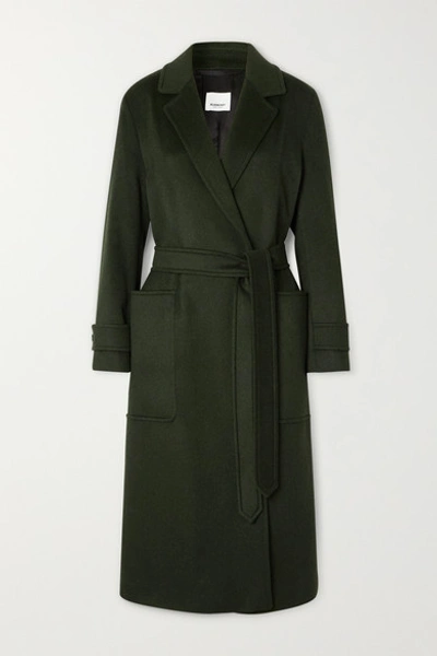 Shop Burberry Belted Cashmere Coat In Green