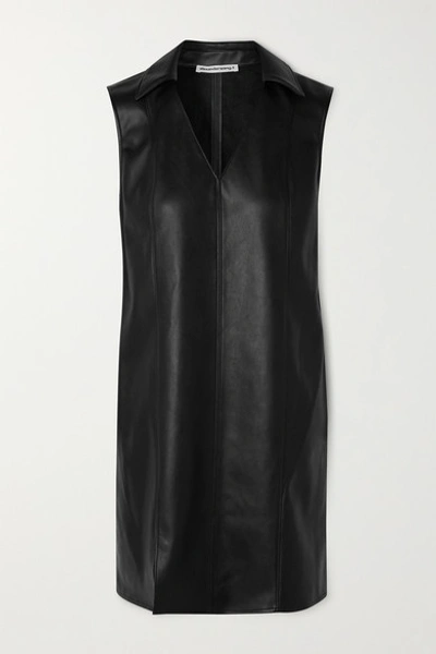 Shop Alexander Wang T Faux Leather Mini Dress In Black