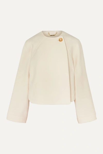 Shop Chloé Wool-blend Jacket In Ivory