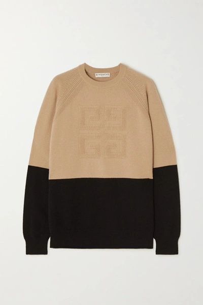 Shop Givenchy Two-tone Cashmere Sweater In Black