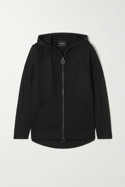 Shop Akris Flava Hooded Stretch-jersey Track Jacket In Black