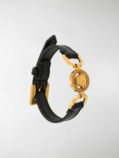 Shop Versace Medusa Medallion Bracelet In Black