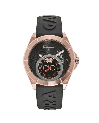 Shop Ferragamo Men's 43mm Logo-embossed Silicone Watch