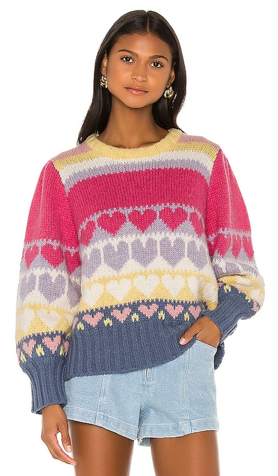Shop Loveshackfancy Shirelle Pullover In Pink Icing