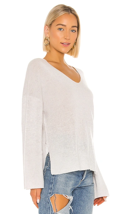 Shop Autumn Cashmere Relaxed Double V Hi Lo Sweater In Sleet