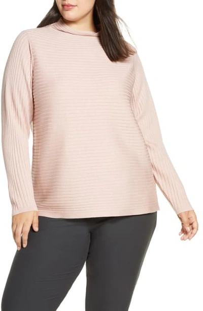 Shop Eileen Fisher Funnel Neck Merino Wool Sweater In Sugarplum