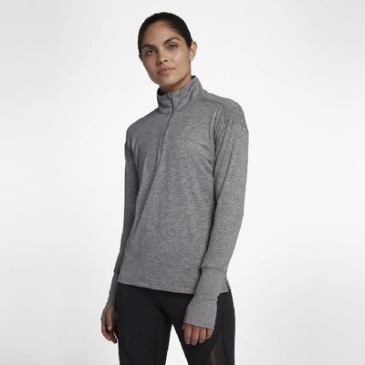 Shop Nike Element Women's Half-zip Running Top In Gunsmoke,atmosphere Grey,heather