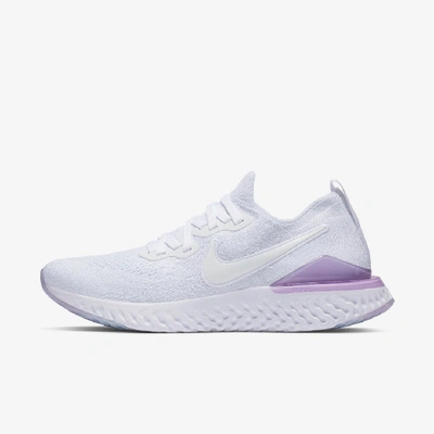 Shop Nike Epic React Flyknit 2 Women's Running Shoes In White,pink Foam,white
