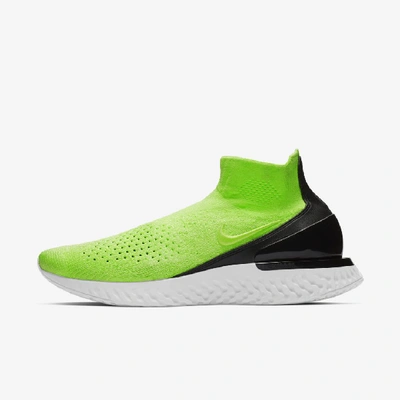 Shop Nike Rise React Flyknit Running Shoe In Lime Blast