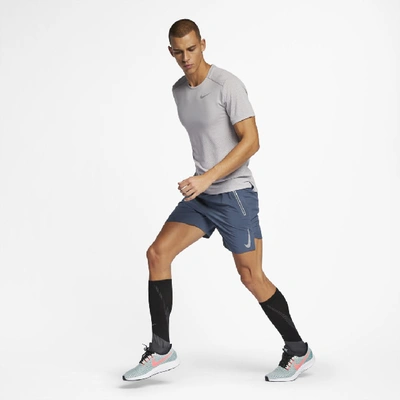 Shop Nike Rise 365 Men's Short-sleeve Running Top In Grey