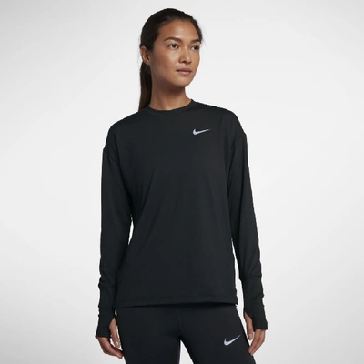 Shop Nike Women's Element Running Top In Black