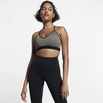 Shop Nike Women's Indy Light-support Padded Sports Bra In Grey