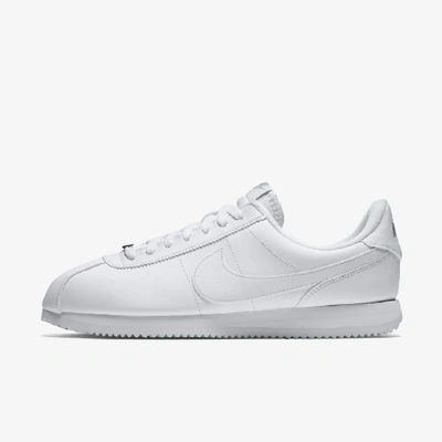 Shop Nike Cortez Basic Shoe In White/wolf Grey/metallic Silver/white