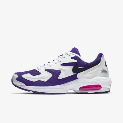 Shop Nike Air Max2 Light Men's Shoe (white) - Clearance Sale In White,court Purple,hyper Pink,black