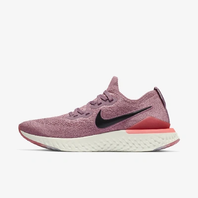 Shop Nike Epic React Flyknit 2 Women's Running Shoes In Plum Dust,ember Glow,bleached Coral,black