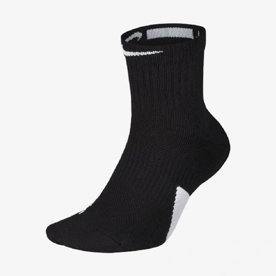 Shop Nike Unisex Elite Mid Basketball Socks In Black