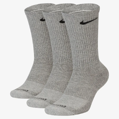 Shop Nike Everyday Plus Cushion Training Crew Socks (3 Pairs) In Grey