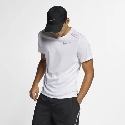 Shop Nike Dri-fit Miler Men's Short-sleeve Running Top In White