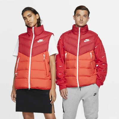 Nike Sportswear Windrunner Down Fill Vest In Red | ModeSens
